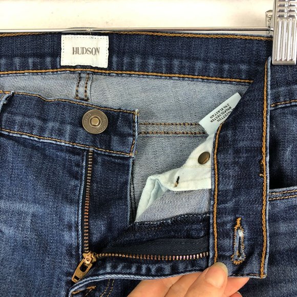 Hudson Women's Size 29 Colette Mid Rise Skinny Crue Blue Distressed Denim Jeans - Picture 10 of 13